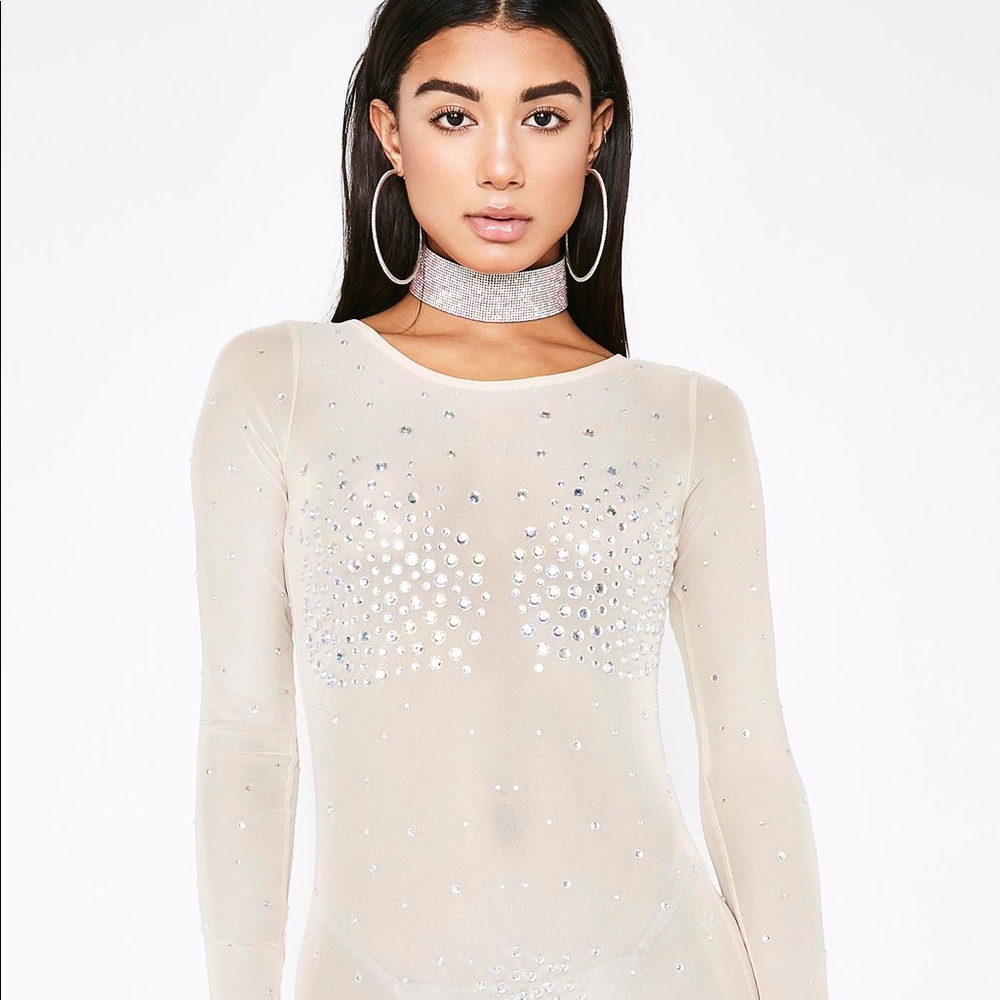 Britney Spears Toxic Bedazzled Mesh Catsuit Costume